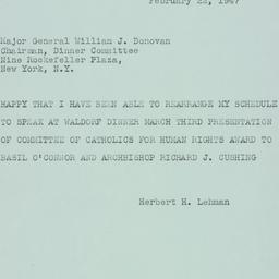 Telegram: 1947 February 22