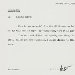 Memorandum: 1956 January 20