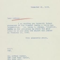 Letter: 1936 December 31