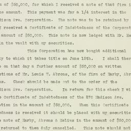 Memorandum: 1923 May 5