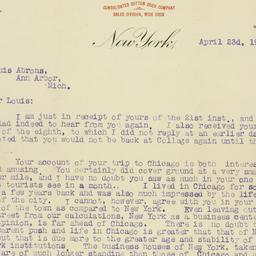 Letter: 1906 April 23