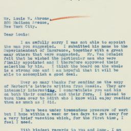Letter: 1933 May 1