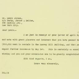 Letter: 1926 April 21