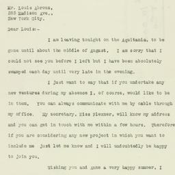 Letter: 1926 May 25