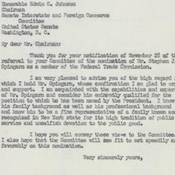 Letter: 1950 November 30