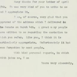 Letter: 1952 April 29
