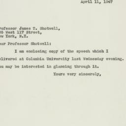 Letter: 1947 April 11
