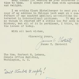 Letter: 1952 February 26
