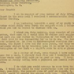 Letter: 1930 July 22
