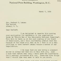 Letter: 1932 March 7
