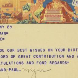 Telegram: 1948 March 28