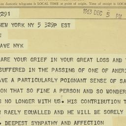 Telegram: 1963 December 5