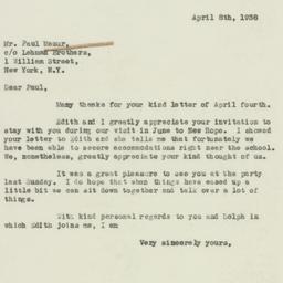 Letter: 1938 April 8