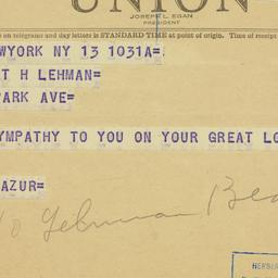 Telegram: 1949 July 13
