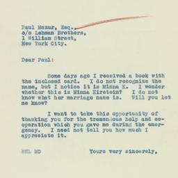 Letter: 1933 March 16
