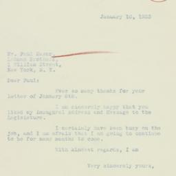 Letter: 1933 January 10