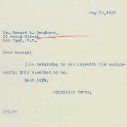 Letter: 1937 May 19
