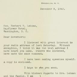 Letter: 1943 December 9