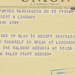 Telegram: 1950 October 12
