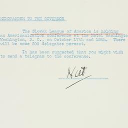 Memorandum: 1940 October 15