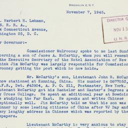 Letter: 1945 November 7