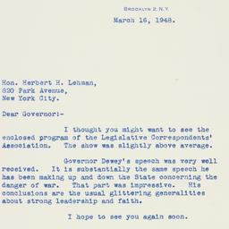 Letter: 1948 March 16