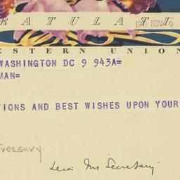 Telegram: 1949 November 9