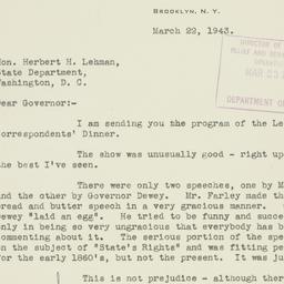Letter: 1943 March 22