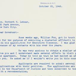 Letter: 1946 October 31