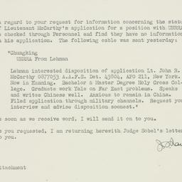 Memorandum: 1945 November 29