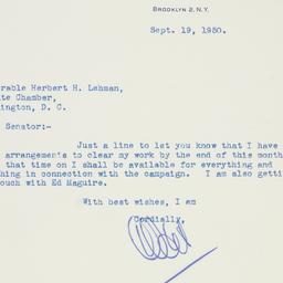Letter: 1950 September 19