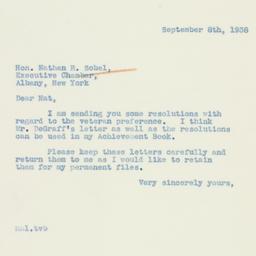 Letter: 1938 September 8