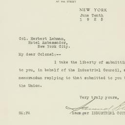 Letter: 1925 June 10