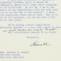 Telegram: 1958 February 18