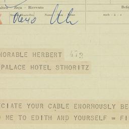Telegram: 1958 July 26