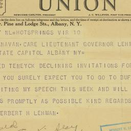 Telegram: 1930 August 10