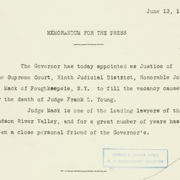 Press Release: 1930 June 13