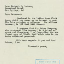 Letter: 1930 July 14