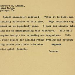 Telegram: 1930 August 18