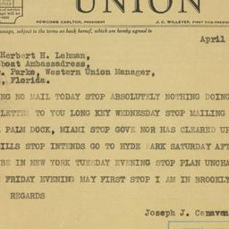 Telegram: 1931 April 24