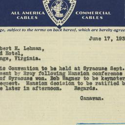 Telegram: 1930 June 17