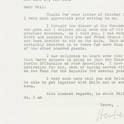 Letter: 1960 October 24