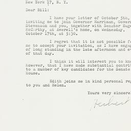 Letter: 1962 October 7