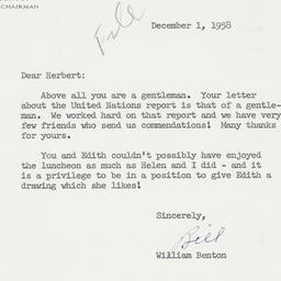 Letter: 1958 December 1