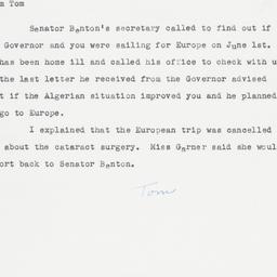 Memorandum: 1962 May 28