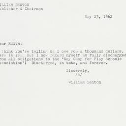 Letter: 1962 May 23