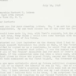Letter: 1958 July 16