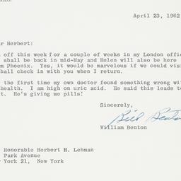 Letter: 1962 April 23
