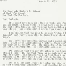 Letter: 1959 August 19