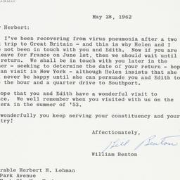 Letter: 1962 May 28